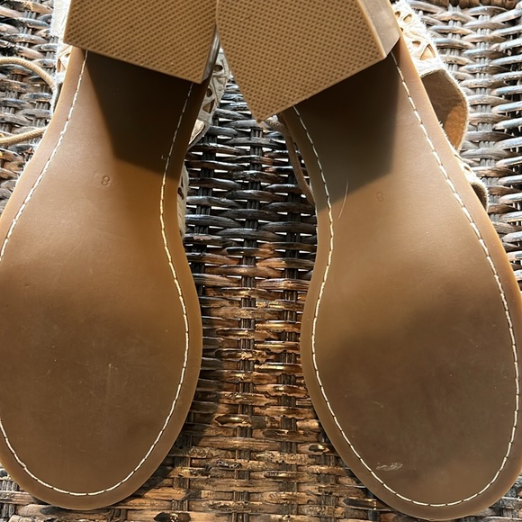 FARYL by Farylrobin White Calf Hair Leather Block Heel Lace Up‎ Sandal - Picture 9 of 9